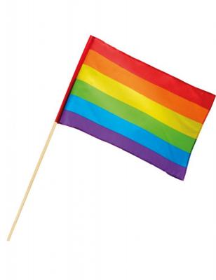 BOLAND BV Drapeau arc-en-ciel multicolore (45 x 30 cm) avec tige (76 cm)