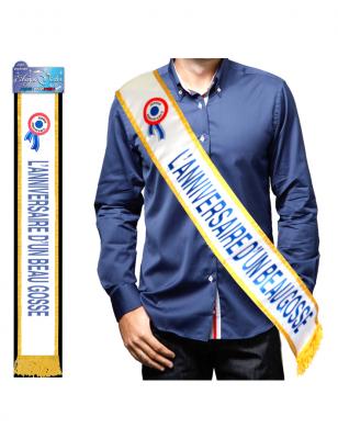 SURPRISEZ VOUS Echarpe Humoristique l'anniversaire D'un Beau Gosse Bleue - Tricolore