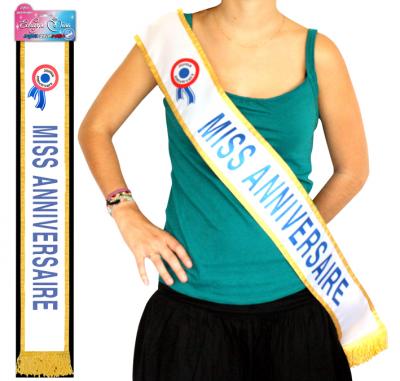 SURPRISEZ VOUS Echarpe Humoristique miss Anniversaire Bleue - Bleu