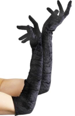 GENERIQUE Smiffys Gants en velours noirs, longueur