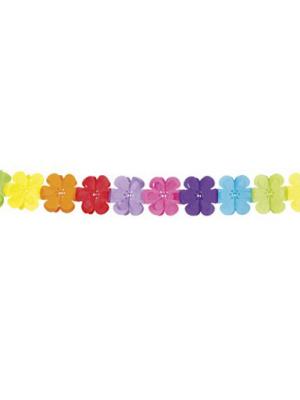Guirlande multicolore papier fleurs 4 m&egrave;tres
