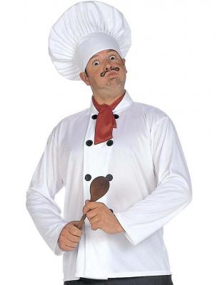 WIDMANN Set Cuisinier ( Coiffe + Casaque + Foulard) - Blanc - Taille Unique