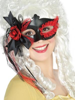 ATOSA Loup noir avec dentelle et fleur rouge femme