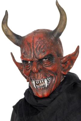 PL RH SMITH & SONS WIGMAKERS LTD TRADING AS SMIFFY S, Masque Demon Avec Cornes Rouge En Latex - Rouge - Taille Unique
