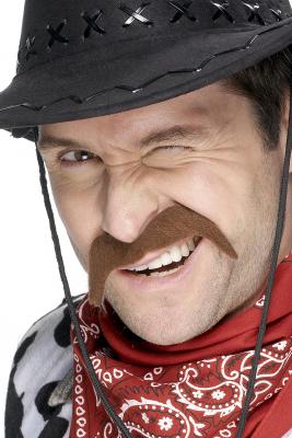 SMIFFYS  Moustache de cowboy, noire, autoadh&eacute;sive