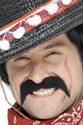 GENERIQUE Smiffys Moustache de bandit mexicain, noire, autoadh&eacute;sive
