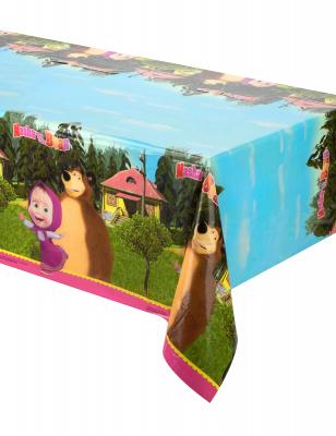 Procos 86515 - Nappe en Plastique, Motif Macha et l'ours, 120 x 180 cm, Multicolore