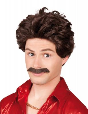 LES COTILLONS D ALSACE Perruque Presentateur 70' Avec Moustaches