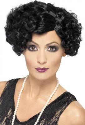 GENERIQUE Smiffys Perruque d&eacute;lur&eacute;e sexy des ann&eacute;es 20, noire, cheveux courts