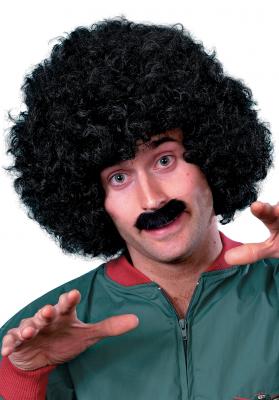 PL RH SMITH & SONS WIGMAKERS LTD TRADING AS SMIFFY S, Smiffy's Panoplie Scouser, noire, perruque boucl&eacute;e & moustache