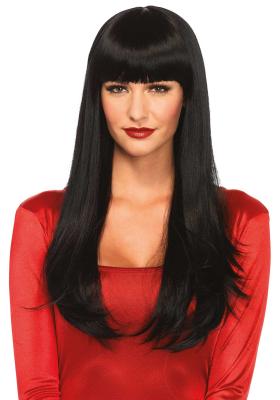 LEG AVENUE Longue perruque cheveux plats noirs 