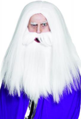 GADGETFETE Smiffys Panoplie de magicien, blanche, avec perruque et barbe
