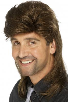 SMIFFY S Perruque Mullet Jason Ch&acirc;tain Annees 80 - Brun - Taille Unique