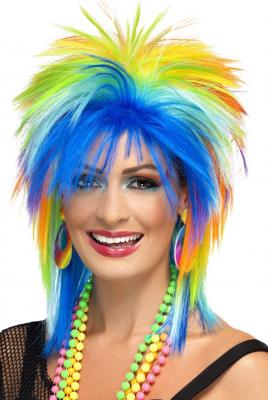SMIFFYS Perruque Punk Femme Rainbow - Multicolores - Taille Unique
