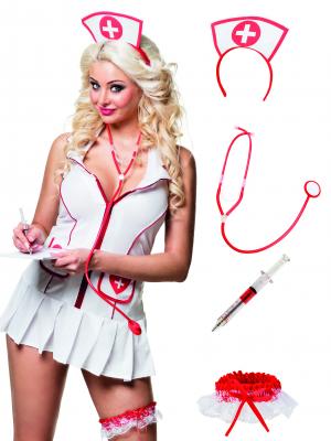 BOLAND  set d'infirmerie polystyr&egrave;ne/polypropyl&egrave;ne rouge/blanc 4 pi&egrave;ces