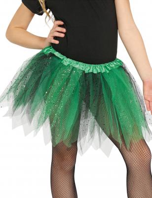 FIESTAS GUIRCA, S.L. Guirca 17200 - Tutu Enfant Brillant Vert Et Noir 31 cm.