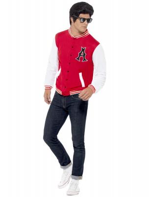 PL RH SMITH & SONS WIGMAKERS LTD TRADING AS SMIFFY S, Smiffys Veste Letterman Universitaire des ann&eacute;es 49 taille L, Rouge