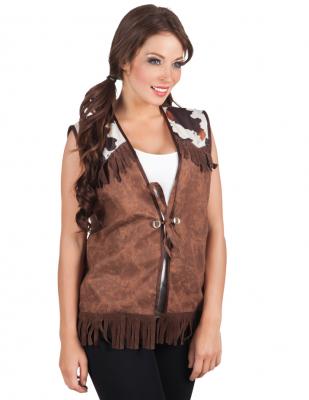 GENERIQUE Veste Western Marron Femme Taille Unique