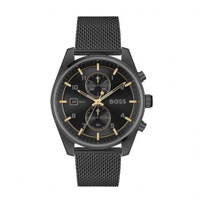 BOSS Montre Homme  Skytraveller - 1514150 Bracelet Acier Noir