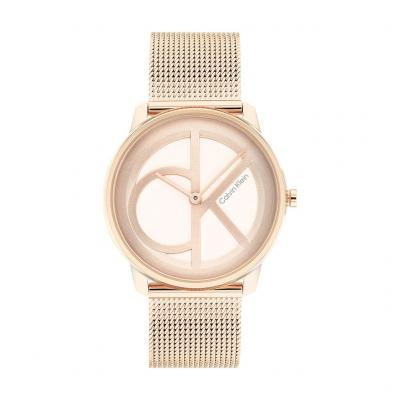 CALVIN KLEIN Montre Femme Iconic mesh Dor&eacute; rose 25200035 Rose 