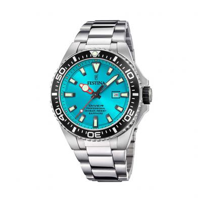 FESTINA Montre  F20663/5 Bleu, Bracelet D&acute; Acier Inoxydable, Homme
