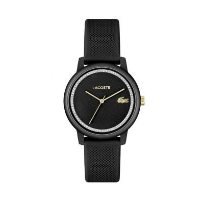 LACOSTE Montre Femme  .12.12 Go 2001310 - Bracelet Silicone Noir