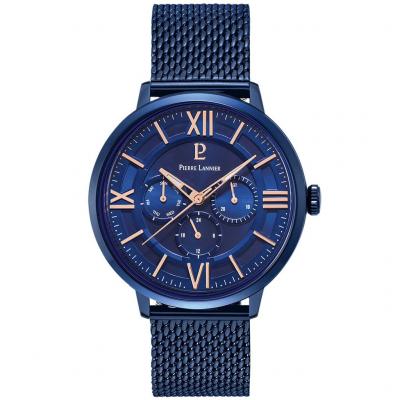 PIERRE LANNIER Montre  BEAUCOUR en Maille milanaise Bleue 