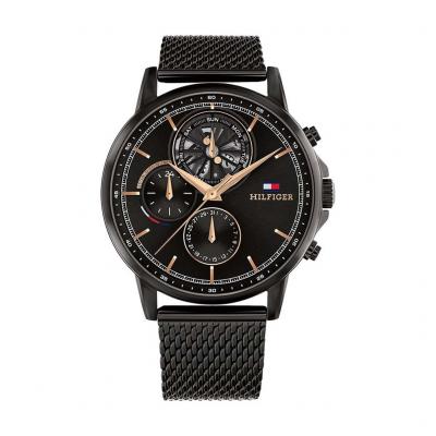 TOMMY HILFIGER Montre Homme  Stewart - 1710610 Bracelet Acier Noir