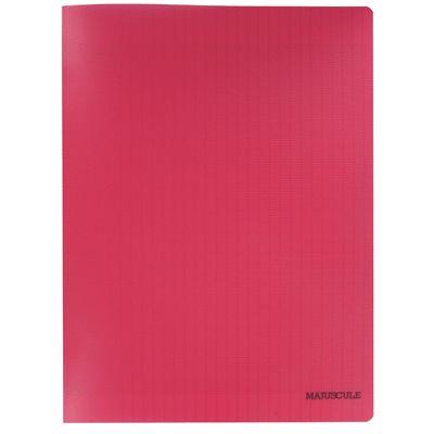 MAJUSCULE Cahier piqure 48 pages couverture polypropyl&egrave;ne 24x32cm seyes 90g rouge