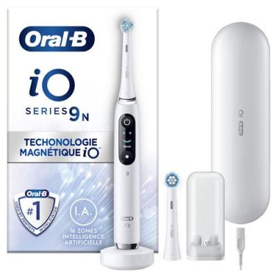 ORAL B Brosse &Agrave; Dents &Eacute;lectrique Oral-B iO 9N - Blanche - Avec Etui de Voyage et Porte Brossette