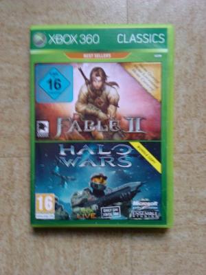 MICROSOFT Fable 2 + Halo Wars + manette sans fil noire pour Xbox 360  