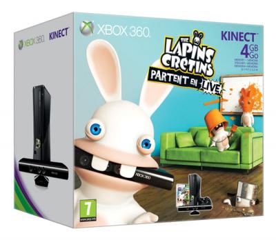 Pack X360 4 Go + Lapins Cretins + Kinect