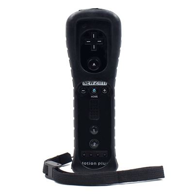 HOBBY TECH Hobbytech T&eacute;l&eacute;commande Wiimote Plus (Motion Plus Int&eacute;gr&eacute;) Pour Nintendo Wii Et Wii U Noire Avec Etui De Protection En Silicone Noir