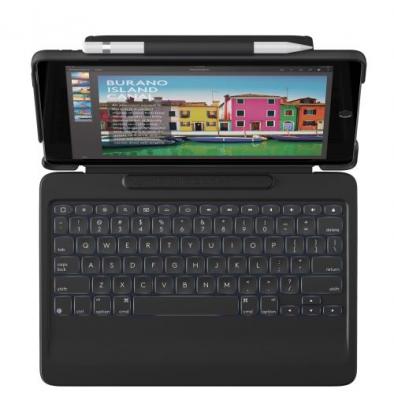 LOGITECH  Slim Combo - Clavier et &eacute;tui - r&eacute;tro&eacute;clair&eacute; - Apple Smart connector - Fran&ccedil;ais - noir clavier, noir &eacute;tui