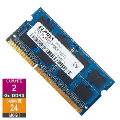 ELPIDA Barrette M&eacute;moire 2Go RAM DDR3 EBJ21UE8BFU0-DJ-F SO-DIMM PC3-10600 1333MHz 2Rx8 