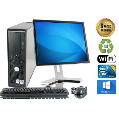 DELL  Optiplex 780 SFF Core2Duo 2.93Ghz RAM 8GO HDD 2 TO Ecran 19"""" Wifi Windows 10 