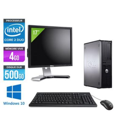 DELL Ordinateur  Optiplex 780 Desktop + Ecran 17'' - Gris - Intel Core 2 Duo E7500 / 2.93 GHz - RAM 4 Go - HDD 500 Go - DVD - Gigabit Ethernet - Windows 10 Professionnel 