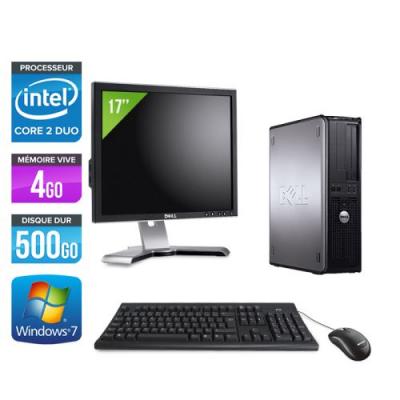 DELL Ordinateur  Optiplex 780 Desktop + Ecran 17'' - Gris - Intel Core 2 Duo E7500 / 2.93 GHz - RAM 4 Go - HDD 500 Go - DVD - Gigabit Ethernet - Windows 7 Professionnel 