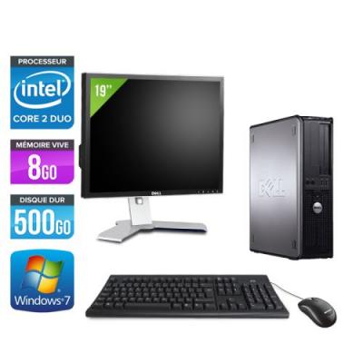 DELL Ordinateur  Optiplex 780 Desktop + Ecran 19'' - Gris - Intel Core 2 Duo E7500 / 2.93 GHz - RAM 8Go - HDD 500 Go - DVD - Gigabit Ethernet - Windows 7 Professionnel 