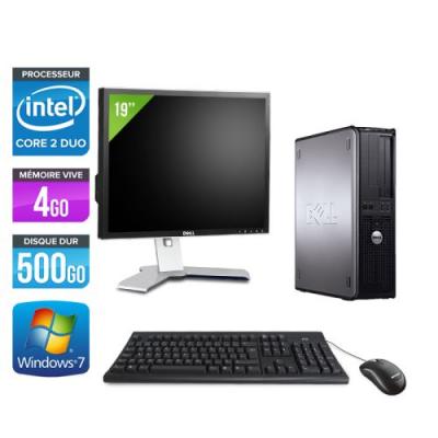 DELL Ordinateur  Optiplex 780 Desktop + Ecran 19'' - Gris - Intel Core 2 Duo E7500 / 2.93 GHz - RAM 4 Go - HDD 500 Go - DVD - Gigabit Ethernet - Windows 7 Professionnel 