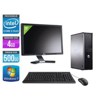DELL Ordinateur  Optiplex 780 Desktop + Ecran 20'' - Gris - Intel Core 2 Duo E7500 / 2.93 GHz - RAM 4 Go - HDD 500 Go - DVD - Gigabit Ethernet - Windows 7 Professionnel 