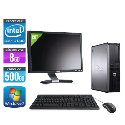 DELL Ordinateur  Optiplex 780 Desktop + Ecran 20'' - Gris - Intel Core 2 Duo E7500 / 2.93 GHz - RAM 8Go - HDD 500 Go - DVD - Gigabit Ethernet - Windows 7 Professionnel 