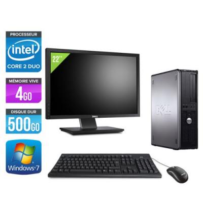 DELL Ordinateur  Optiplex 780 Desktop + Ecran 22'' - Gris - Intel Core 2 Duo E7500 / 2.93 GHz - RAM 4 Go - HDD 500 Go - DVD - Gigabit Ethernet - Windows 7 Professionnel 