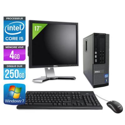 DELL Ordinateur  Optiplex 790 SFF + Ecran 17'' - Noir - Intel Core i5-2400 / 3.10 GHz - RAM 4 Go - HDD 250 Go - DVD - Gigabit Ethernet - Windows 7 Professionnel 