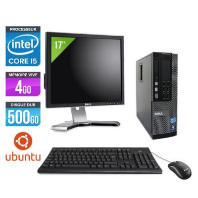 DELL Ordinateur  Optiplex 790 SFF + Ecran 17'' - Noir - Intel Core i5-2400 / 3.10 GHz - RAM 4 Go - HDD 500 Go - DVD - Gigabit Ethernet - Ubuntu - Linux 