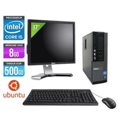DELL Ordinateur  Optiplex 790 SFF + Ecran 17'' - Noir - Intel Core i5-2400 / 3.10 GHz - RAM 8 Go - HDD 500 Go - DVD - Gigabit Ethernet - Ubuntu - Linux 