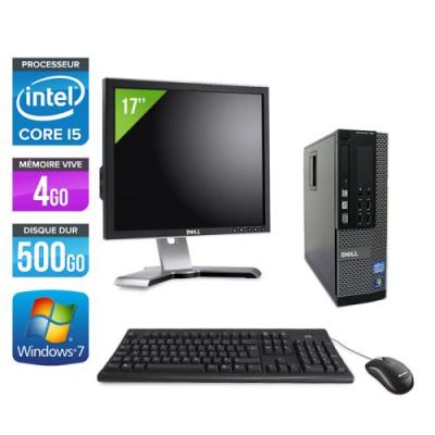 DELL Ordinateur  Optiplex 790 SFF + Ecran 17'' - Noir - Intel Core i5-2400 / 3.10 GHz - RAM 4 Go - HDD 500 Go - DVD - Gigabit Ethernet - Windows 7 Professionnel 