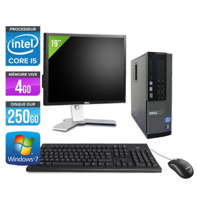 DELL Ordinateur  Optiplex 790 SFF + Ecran 19'' - Noir - Intel Core i5-2400 / 3.10 GHz - RAM 4 Go - HDD 250 Go - DVD - Gigabit Ethernet - Windows 7 Professionnel 