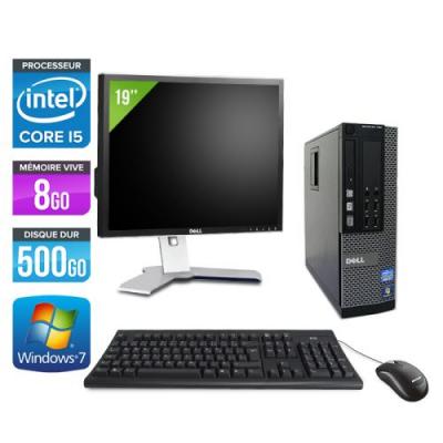DELL Ordinateur  Optiplex 790 SFF + Ecran 19'' - Noir - Intel Core i5-2400 / 3.10 GHz - RAM 8 Go - HDD 500 Go - DVD - Gigabit Ethernet - Windows 7 Professionnel 