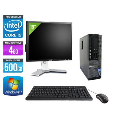 DELL Ordinateur  Optiplex 790 SFF + Ecran 19'' - Noir - Intel Core i5-2400 / 3.10 GHz - RAM 4 Go - HDD 500 Go - DVD - Gigabit Ethernet - Windows 7 Professionnel 